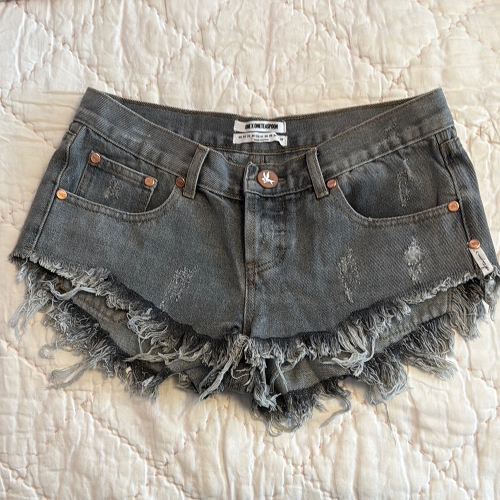 One Teaspoon Gray Denim Shorts